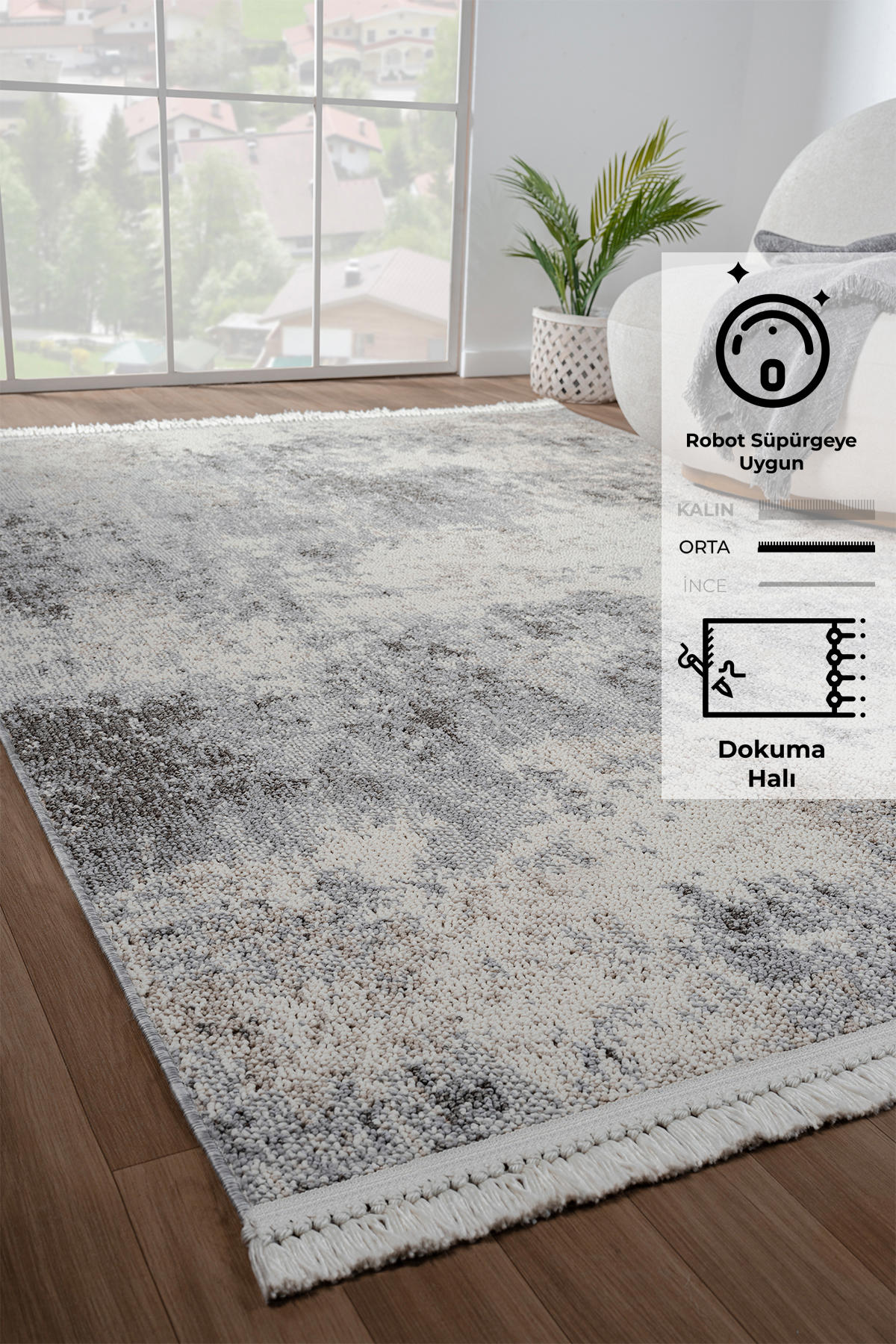 Konfor Halı Bastia 1275 Çok Renkli 7 mm Polipropilen Yıkanabilir Dikdörtgen Makine Dokuma Halı 160x230 cm