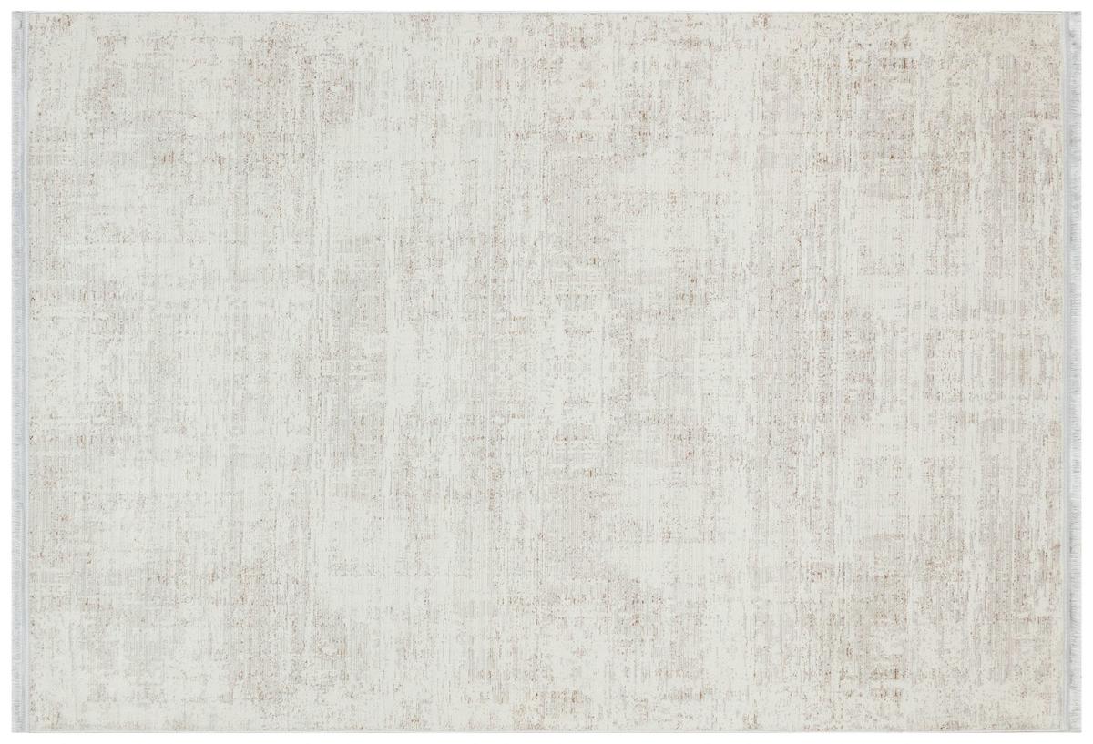 Apex Riena 1162 Krem Pamuk Yıkanabilir İnce Kaymaz Jüt Taban Dikdörtgen Makine Dokuma Salon Halısı 80x300 cm