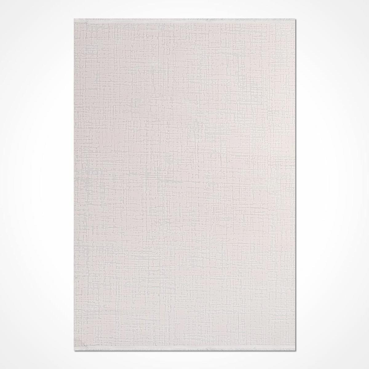 Crea Halı Safir 17309 Krem 6 mm Polyester Toz Tutmaz Yıkanabilir Orta Soyut Temalı Dikdörtgen Makine Dokuma Salon Halısı 100x300 cm