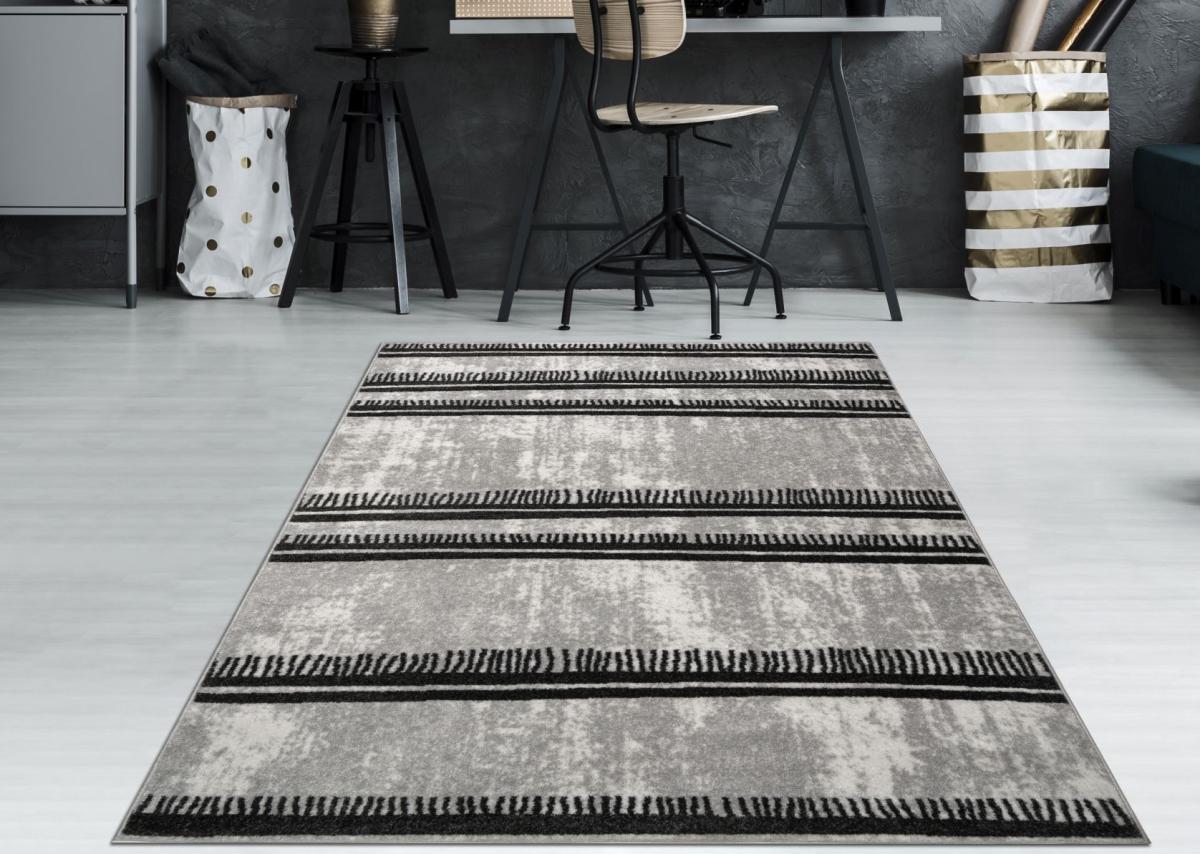 Home Dream DYM002 Gri 9 mm Polipropilen Yıkanabilir İnce Kaymaz Dikdörtgen Makine Dokuma Salon Halısı 240x340 cm