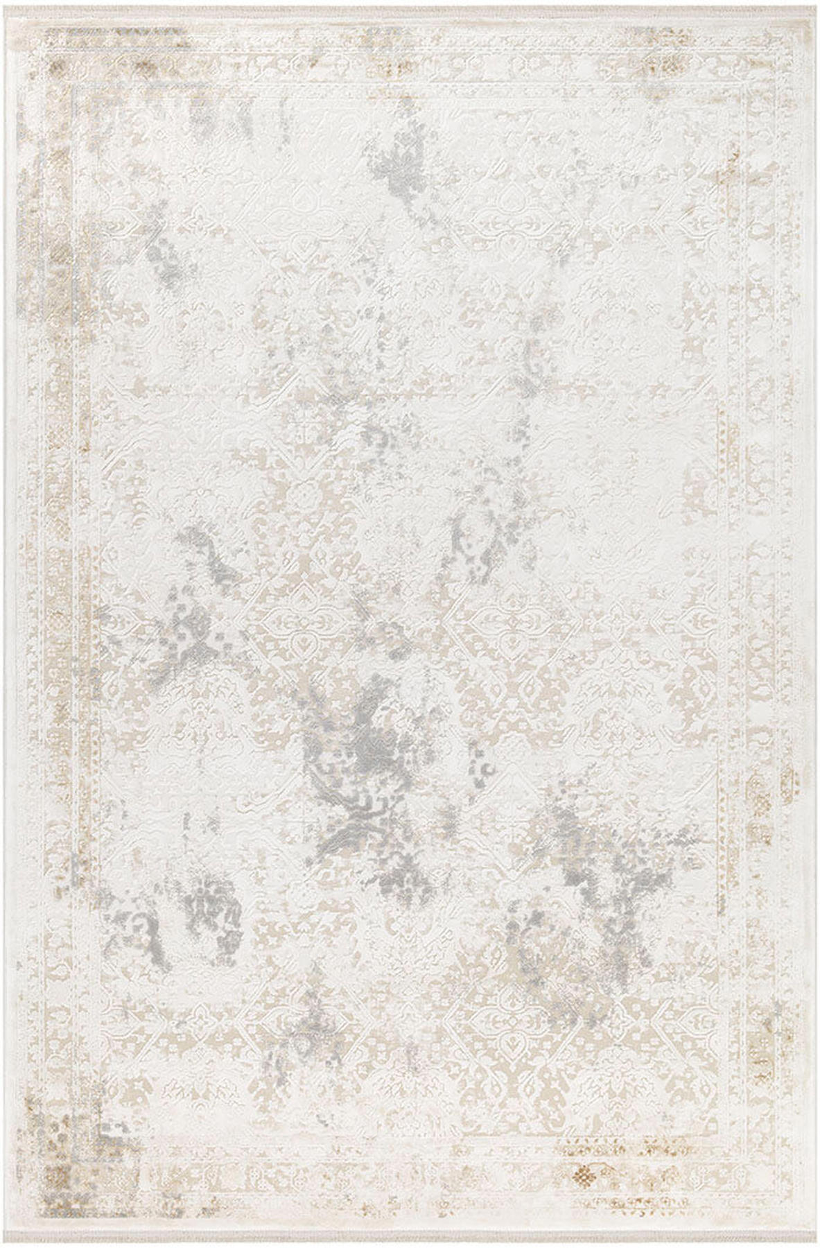 İpek Home Allures 12244 Bej-Kahverengi 8 mm Akrilik Yalıtıma Yardımcı Yıkanabilir Orta Kaymaz Pamuk Taban Dikdörtgen Makine Dokuma Salon Halısı 80x150 cm