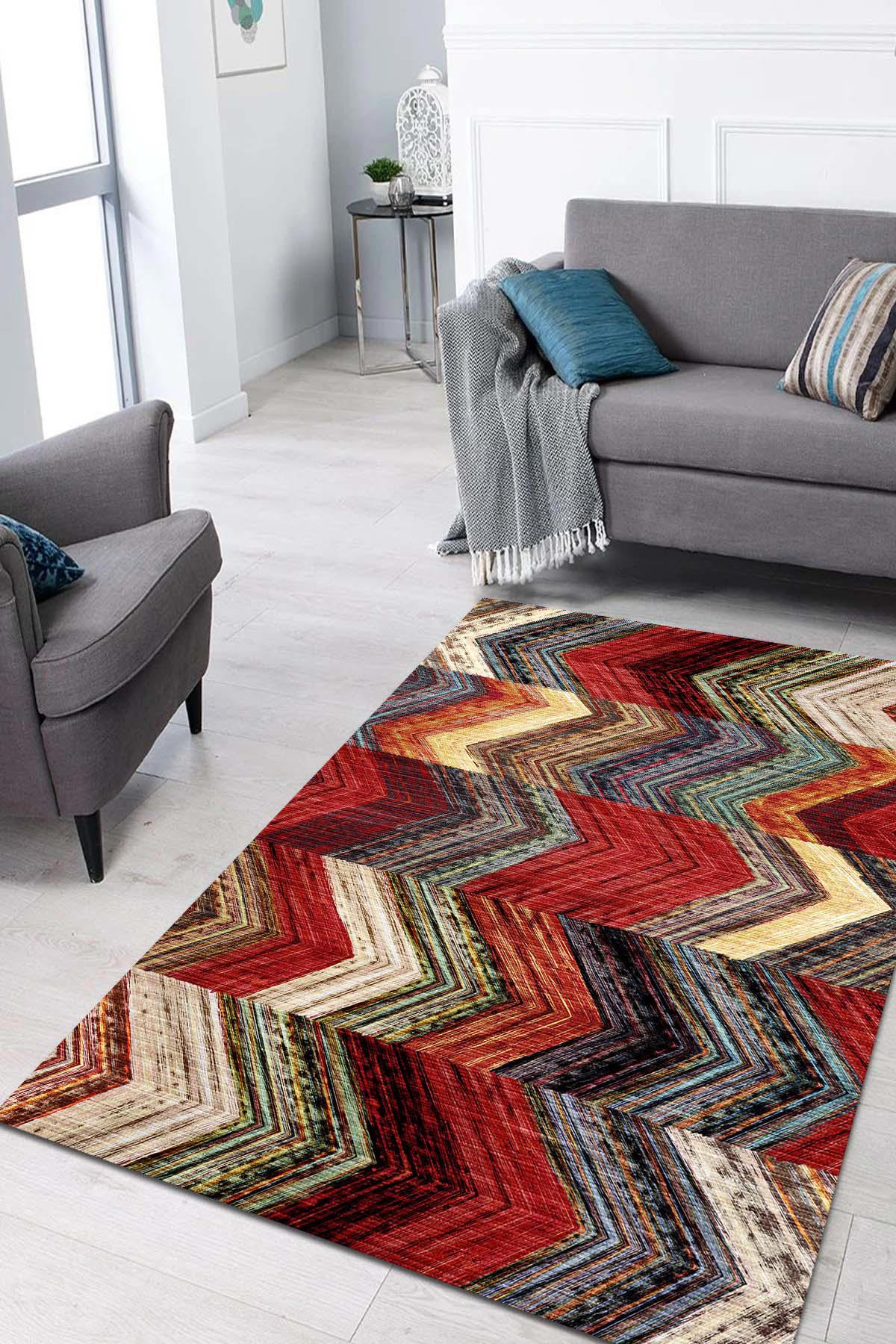 İlyaki Home Alfonso Krem 0.5 mm Pamuk Yıkanabilir İnce Kaymaz Jüt Taban Dikdörtgen Makine Dokuma Salon Halısı 80x120 cm