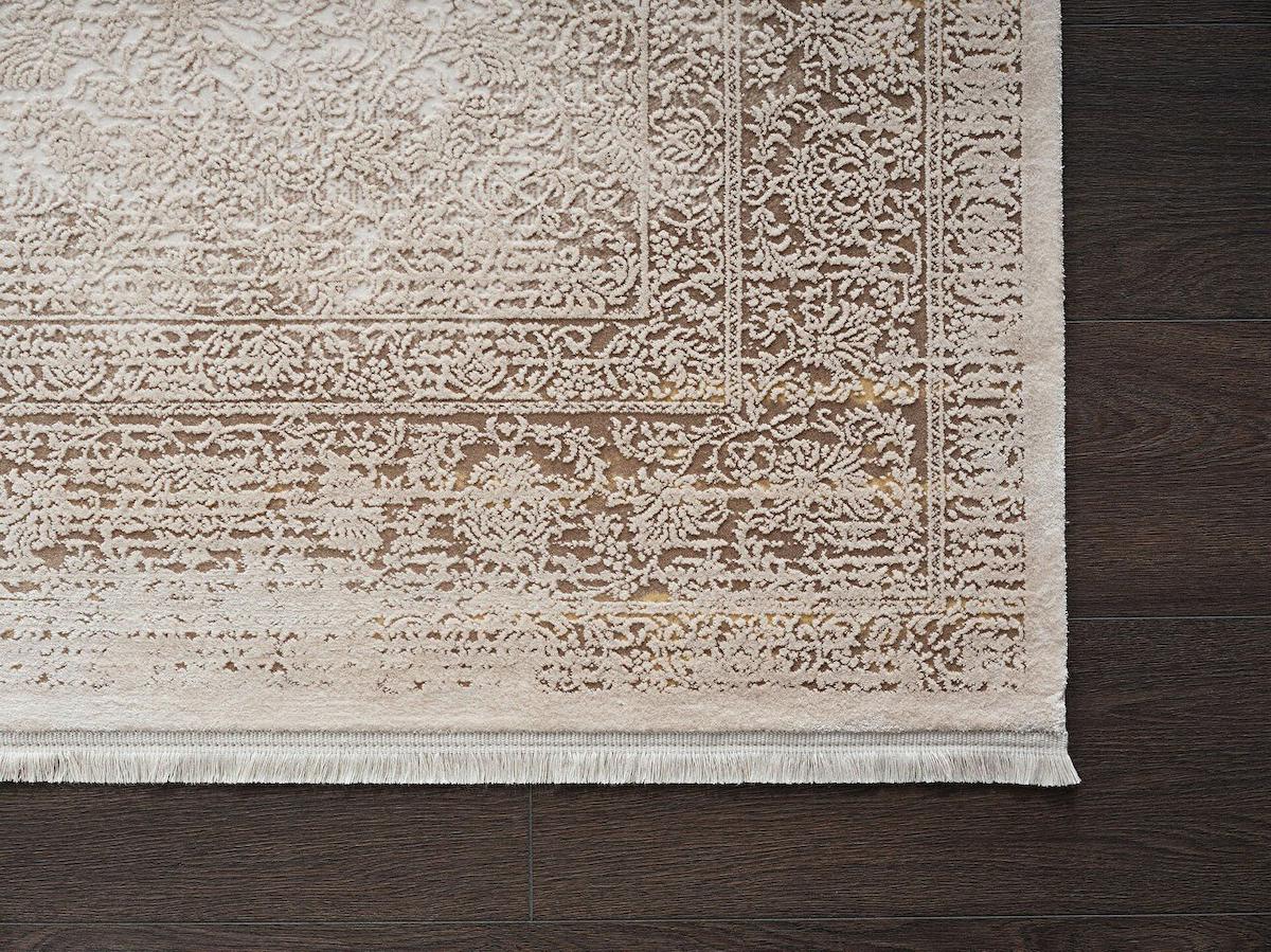 Gümüşsuyu Esiliva 13886 Sarı 8 mm Akrilik-Viskon Toz Tutmaz Yıkanabilir İnce Kaymaz Dikdörtgen Makine Dokuma Salon Halısı 200x300 cm