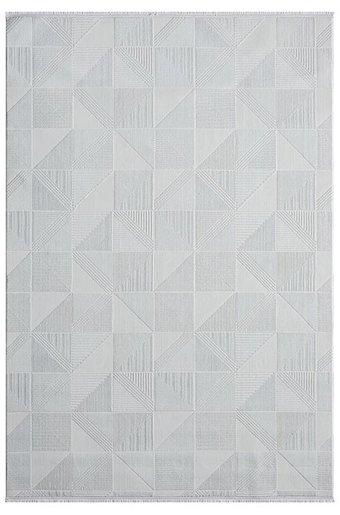 Kreasyon Halı MX010 Krem 8 mm Polyester Yıkanabilir Kalın Dikdörtgen Makine Dokuma Salon Halısı 150x233 cm