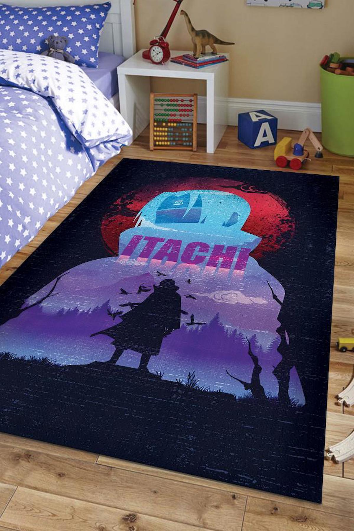 Homshtag Anime Krem 4 mm Pamuk Antistatik Yıkanabilir İnce Kaymaz Dikdörtgen Makine Dokuma Genç Odası Halısı 140x200 cm