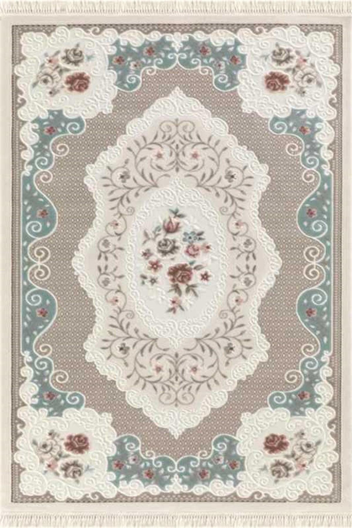 Dinarsu Viyana VY006 Çok Renkli 12 mm Akrilik Silinebilir Yıkanabilir Orta Kaymaz Dikdörtgen Makine Dokuma Oturma Odası Halısı 150x220 cm