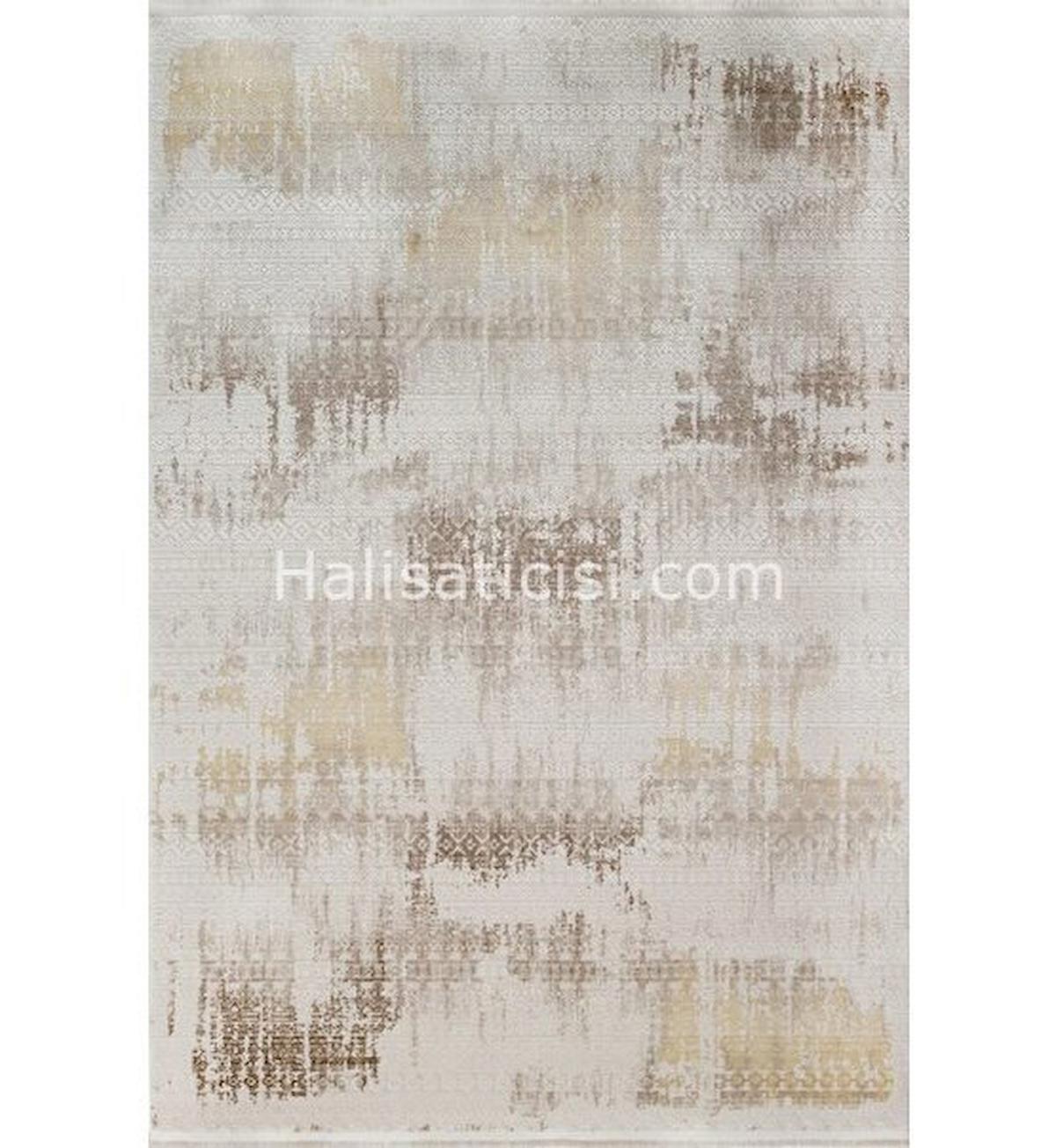 Gümüşsuyu Novastyle 13657 Sarı 9 mm Akrilik Toz Tutmaz Yıkanabilir İnce Kaymaz Dikdörtgen Makine Dokuma Salon Halısı 80x180 cm