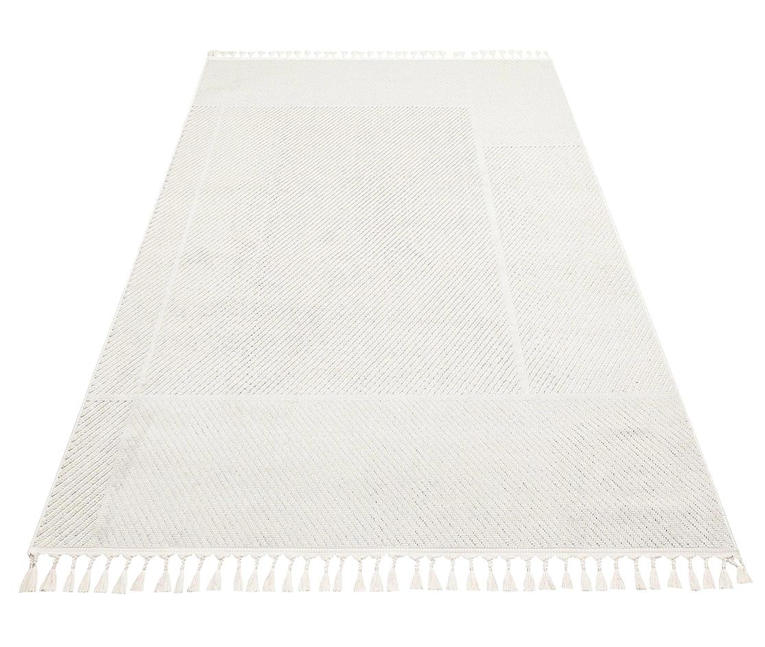 Eko Halı Cozy CZY06 Krem 13 mm Polipropilen Antialerjenik Yıkanabilir Kalın Dikdörtgen Makine Dokuma Salon Halısı 120x200 cm