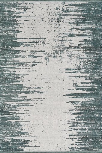 Royal Halı Da Vinci DJ04K Bej - Yeşil 6 mm Polyester Toz Tutmaz Yıkanabilir Kalın Kaymaz Lateks Taban Dikdörtgen Makine Dokuma Salon Halısı 150x500 cm
