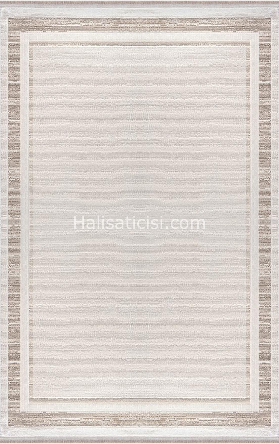 Padişah Aspen 62747 Krem 2 mm Polyester Toz Tutmaz Yıkanabilir İnce Dikdörtgen Makine Dokuma Salon Halısı 160x230 cm