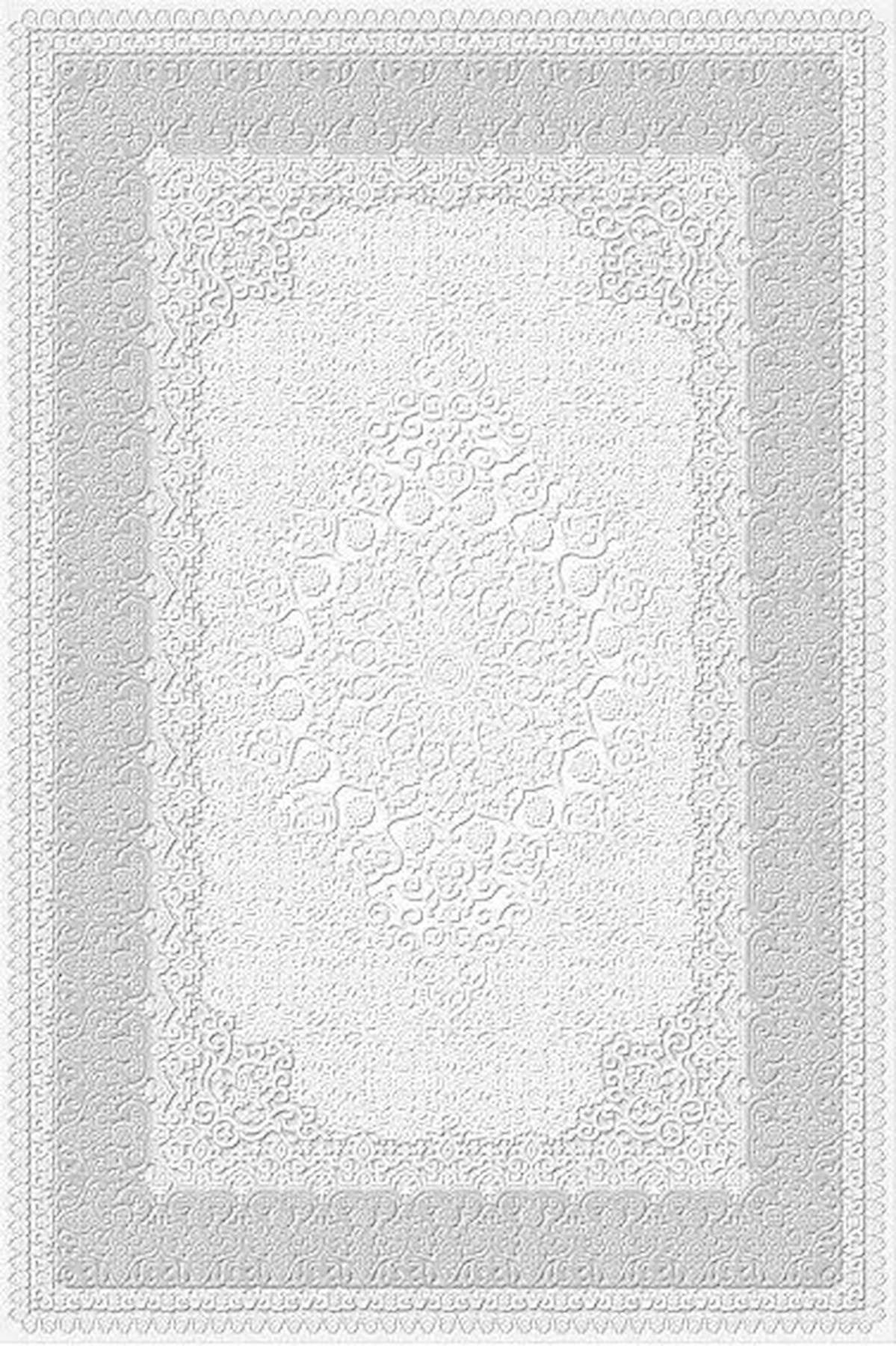 Kreasyon Halı Universal UV007 Krem Yıkanabilir Kalın Pamuk Taban Dikdörtgen Makine Dokuma Salon Halısı 160x230 cm