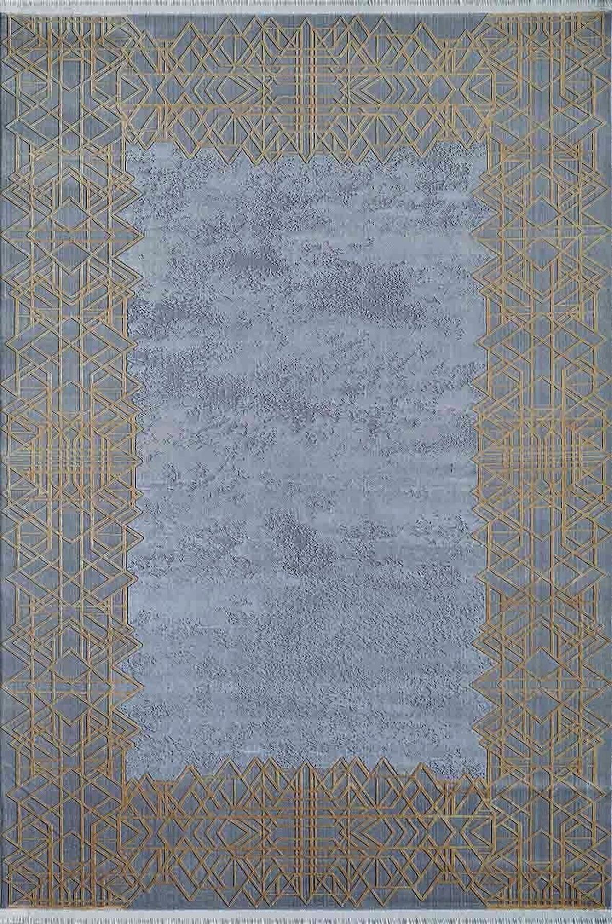 Artemis Halı Alegra 09111D Antrasit Polyester Yıkanabilir İnce Kaymaz Jüt Taban Dikdörtgen Makine Dokuma Salon Halısı 100x200 cm
