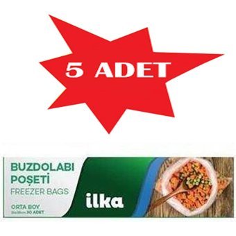 İlka Orta 24x38 cm Buz Dolabı Poşeti 5 Adet