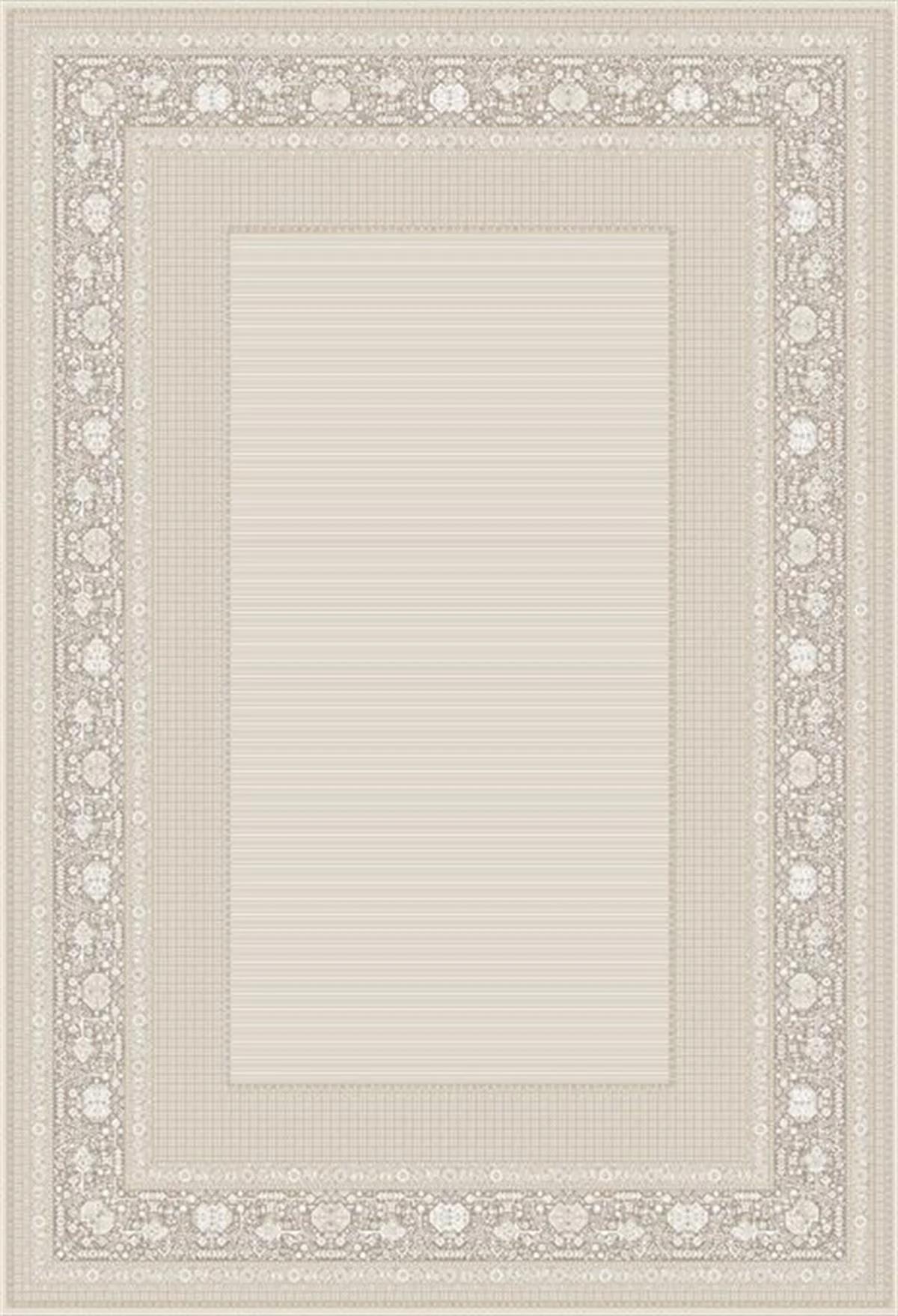 Elexsus Sumatra 3429 Krem 8 mm Viskon Silinebilir Yıkanabilir Orta Kaymaz Dikdörtgen Makine Dokuma Oturma Odası-Salon Halısı 100x300 cm