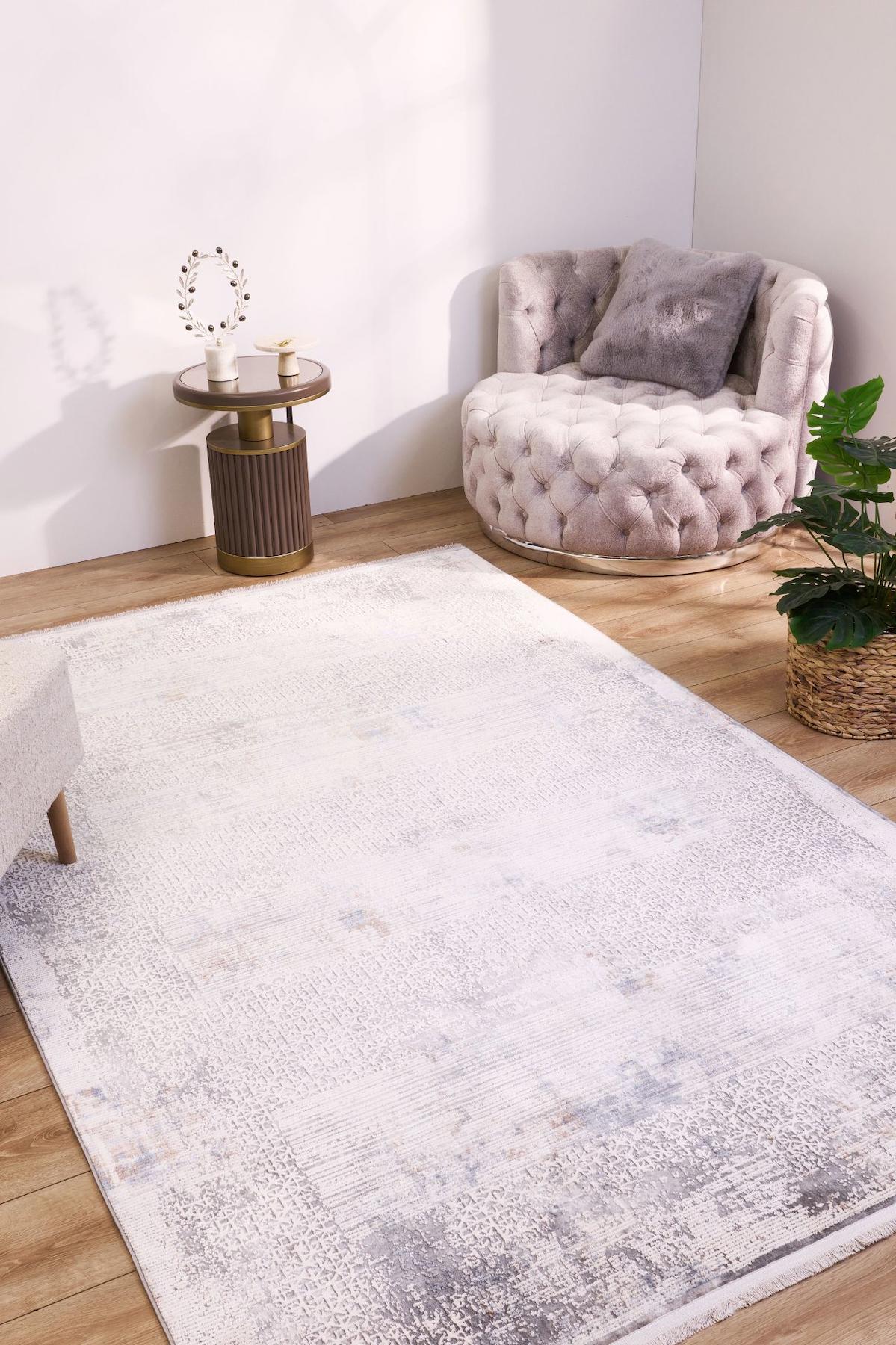 Apex Serenity 7871 Çok Renkli Pamuk Yıkanabilir İnce Kaymaz Jüt Taban Dikdörtgen Makine Dokuma Salon Halısı 80x200 cm