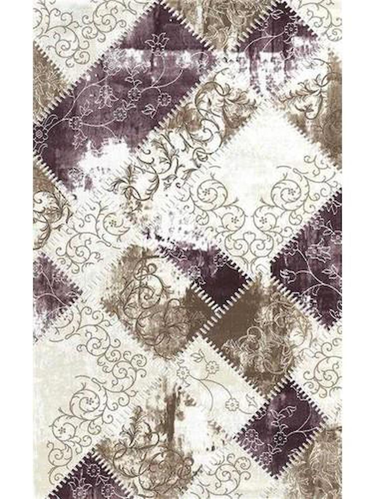 Merinos  Victoria VT008 Krem 10 mm Akrilik Toz tutmaz Yıkanabilir İnce Kaymaz Taban Dikdörtgen Makine Dokuma Salon Halısı 60x240 cm