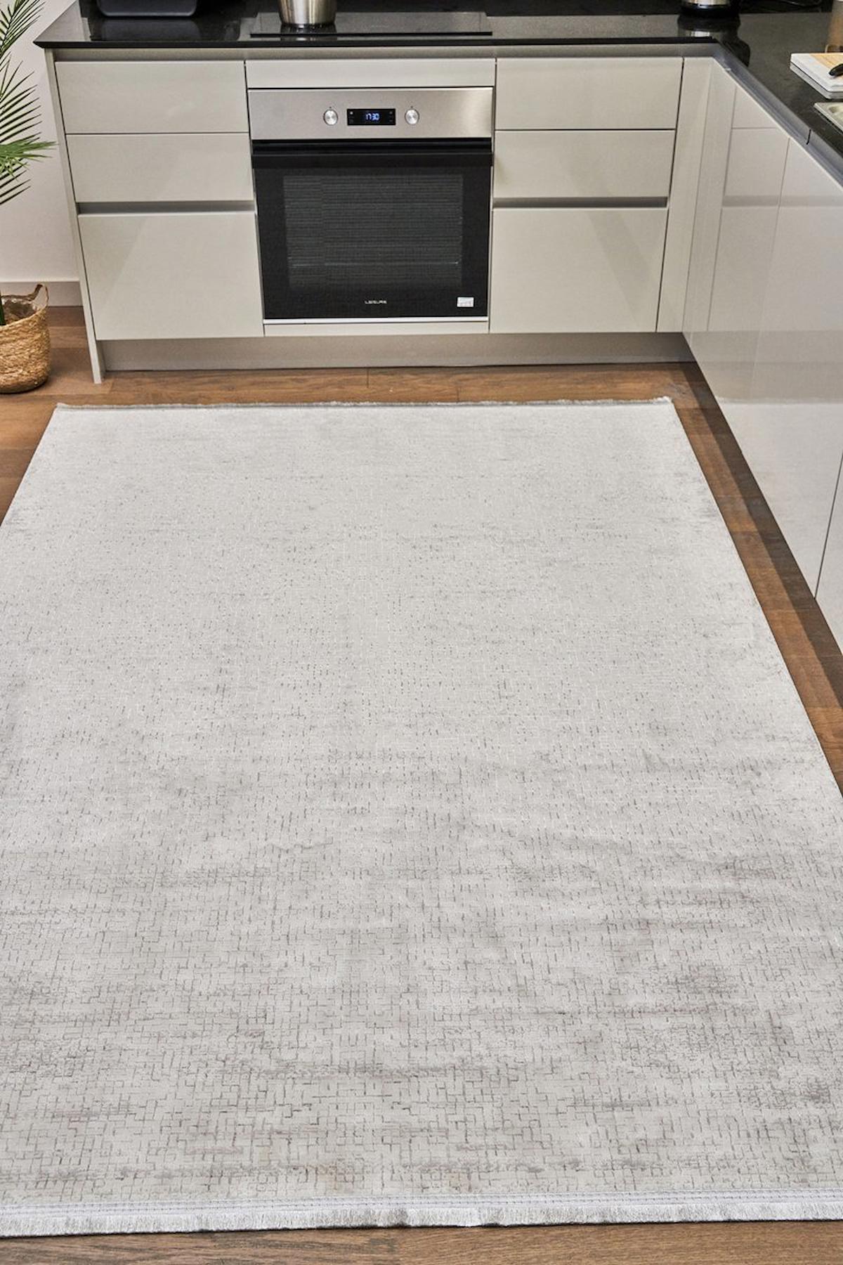 Apex Riena 1181 Krem Pamuk Yıkanabilir İnce Kaymaz Jüt Taban Dikdörtgen Makine Dokuma Salon Halısı 160x230 cm