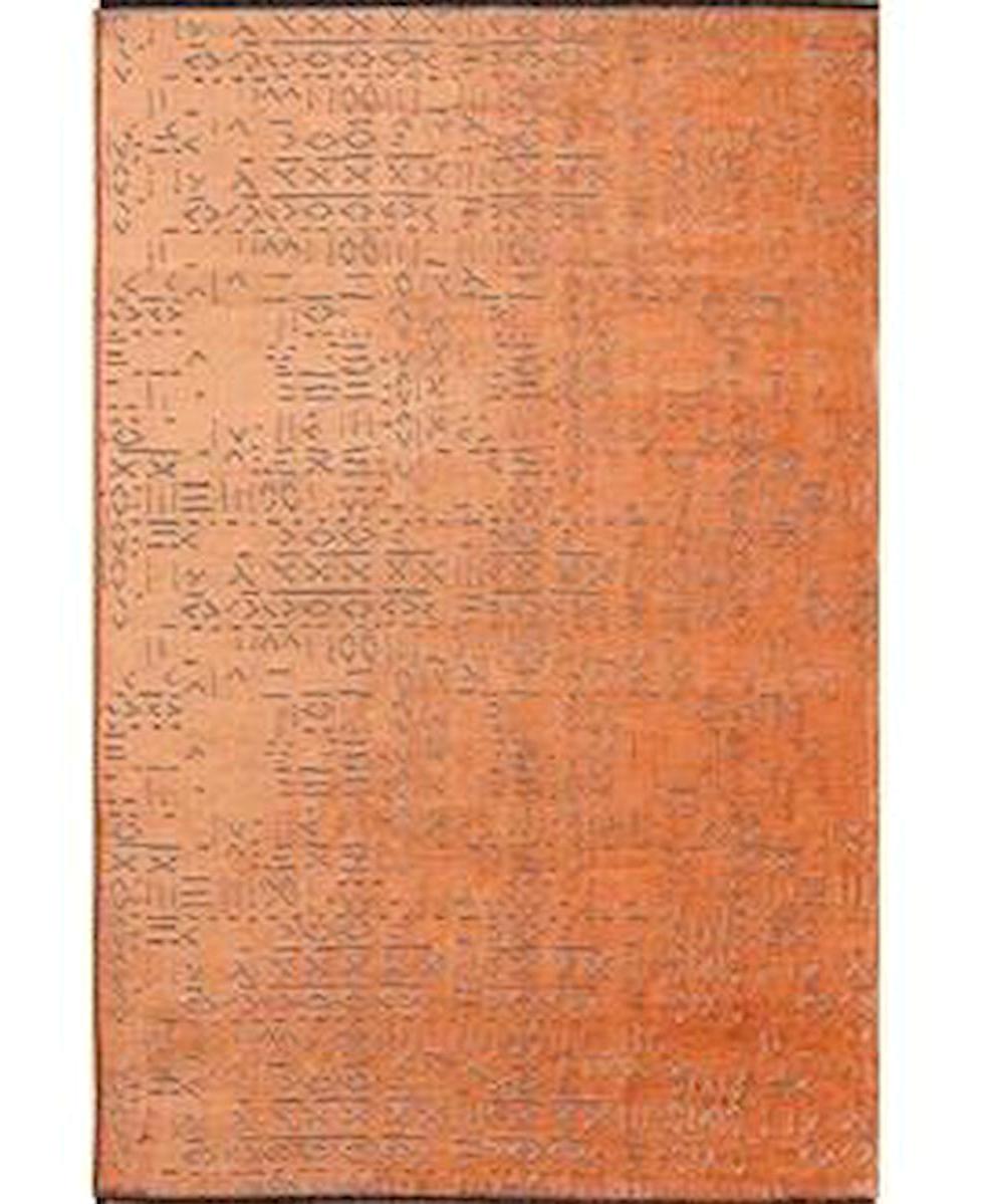 Gümüşsuyu Deco Fashion 15919 Bakır 6 mm Pamuk Antibakteriyel Yıkanabilir İnce Kaymaz Dikdörtgen Makine Dokuma Salon Halısı 160x230 cm