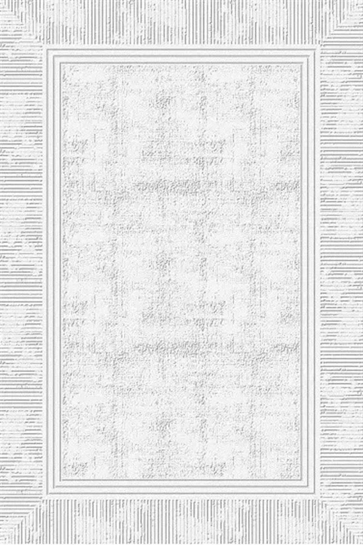 Kreasyon Halı Universal UV003 Gri 8 mm Akrilik Yıkanabilir Kalın Kaymaz Pamuk Taban Dikdörtgen Makine Dokuma Salon Halısı 100x150 cm