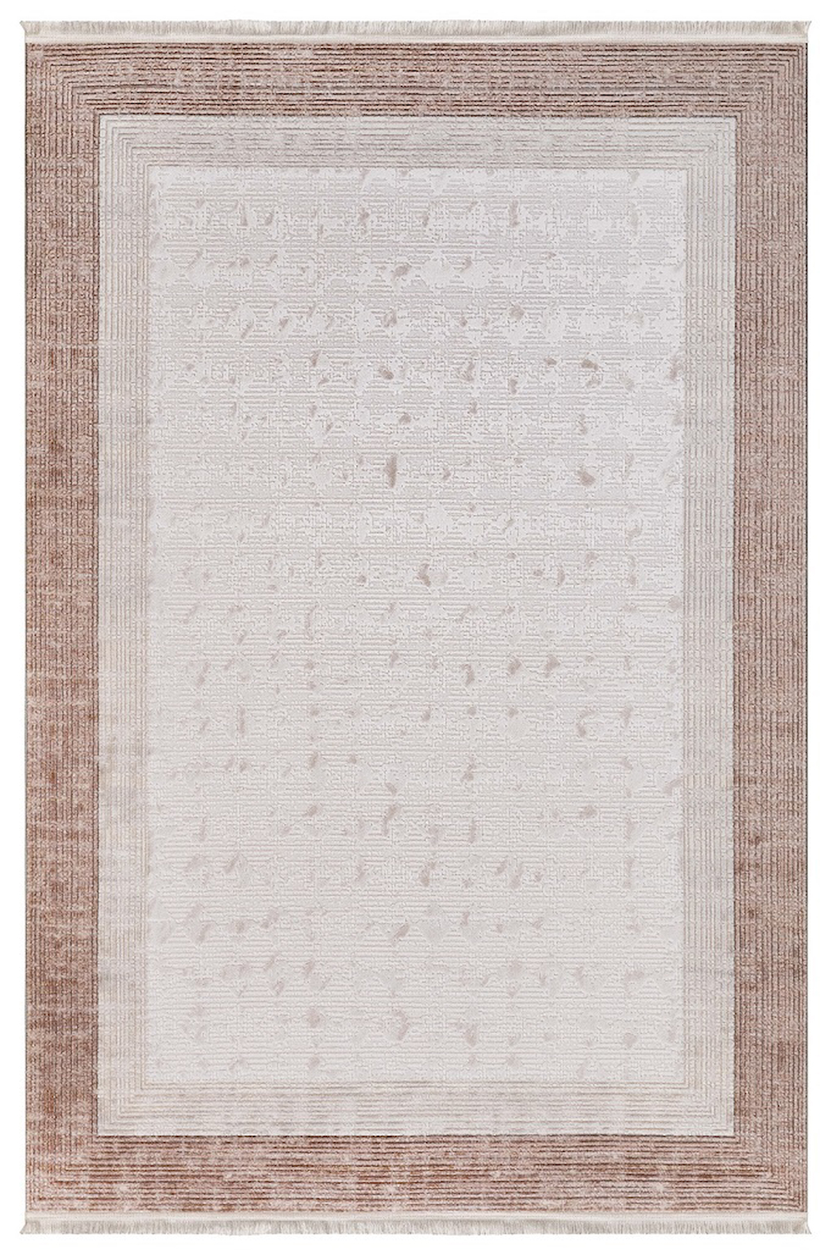 İpek Mekik Halı Kazaz 2309A Krem 8 mm Akrilik Yıkanabilir Orta Kaymaz Pamuk Taban Geometrik Dikdörtgen Makine Dokuma Antre-Çocuk Odası-Salon-Yatak Odası Halısı 160x230 cm