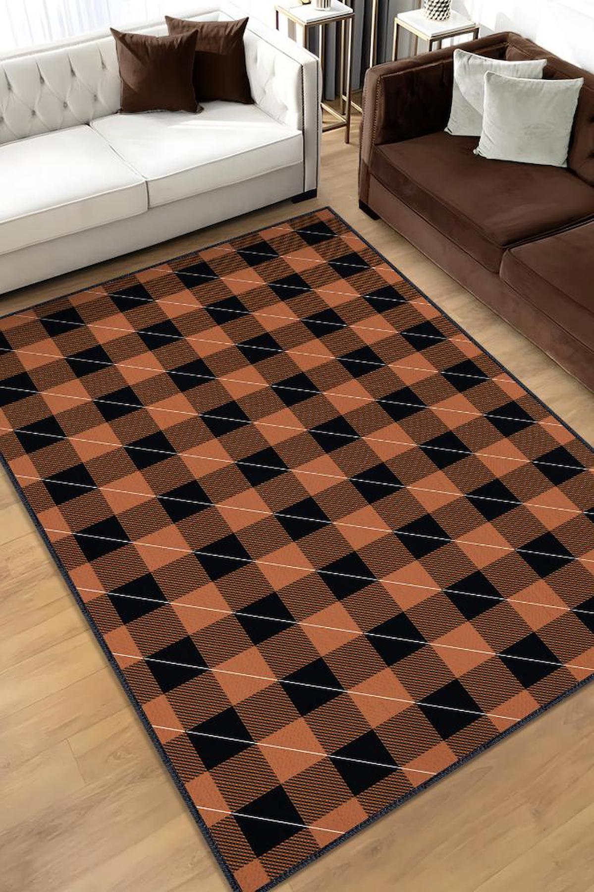Homshtag Çok Renkli 4 mm Pamuk Antistatik Yıkanabilir İnce Kaymaz Dikdörtgen Makine Dokuma Salon Halısı 80x200 cm