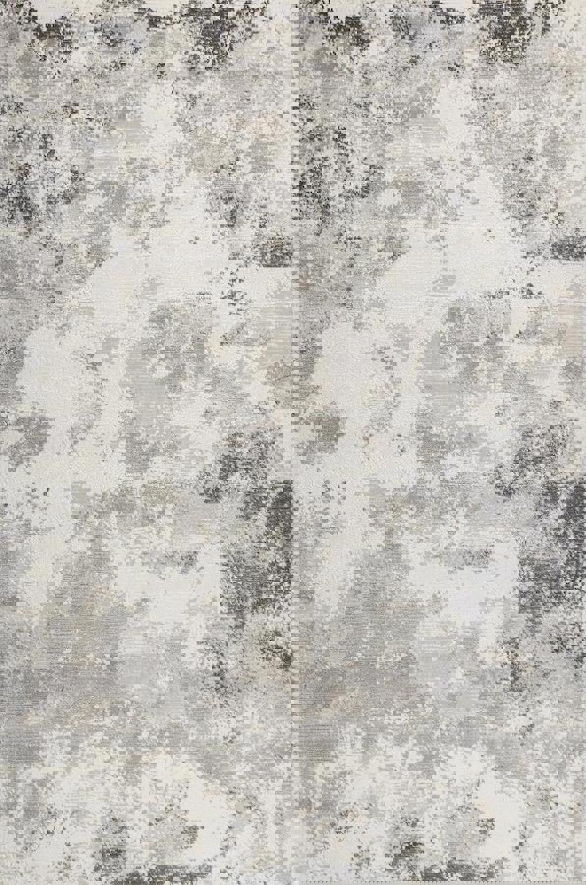 Sanat Halı Mira 3574 Gri 8 mm Akrilik Antibakteriyel Yıkanabilir Kalın Kaymaz Lateks Taban Dikdörtgen Makine Dokuma Salon Halısı 133x190 cm