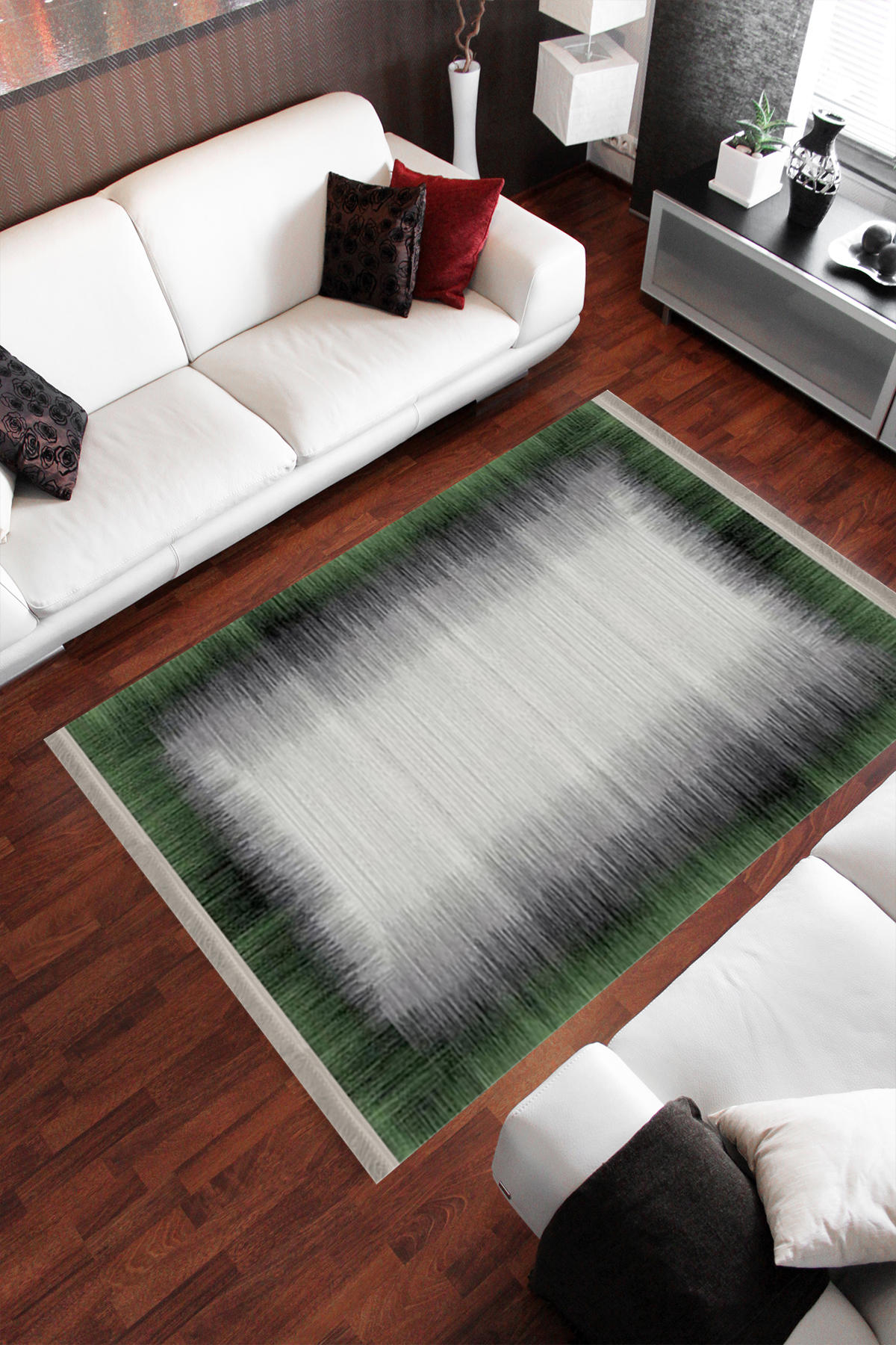 Homier Collection H-DK-5170A Krem 7 mm Pamuk Antibakteriyel Yıkanabilir Orta Kaymaz Dot Taban Dikdörtgen Makine Dokuma Salon Halısı 120x180 cm