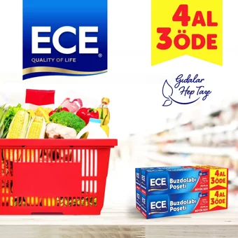 Ece Büyük Buz Dolabı Poşeti 4x15 Adet