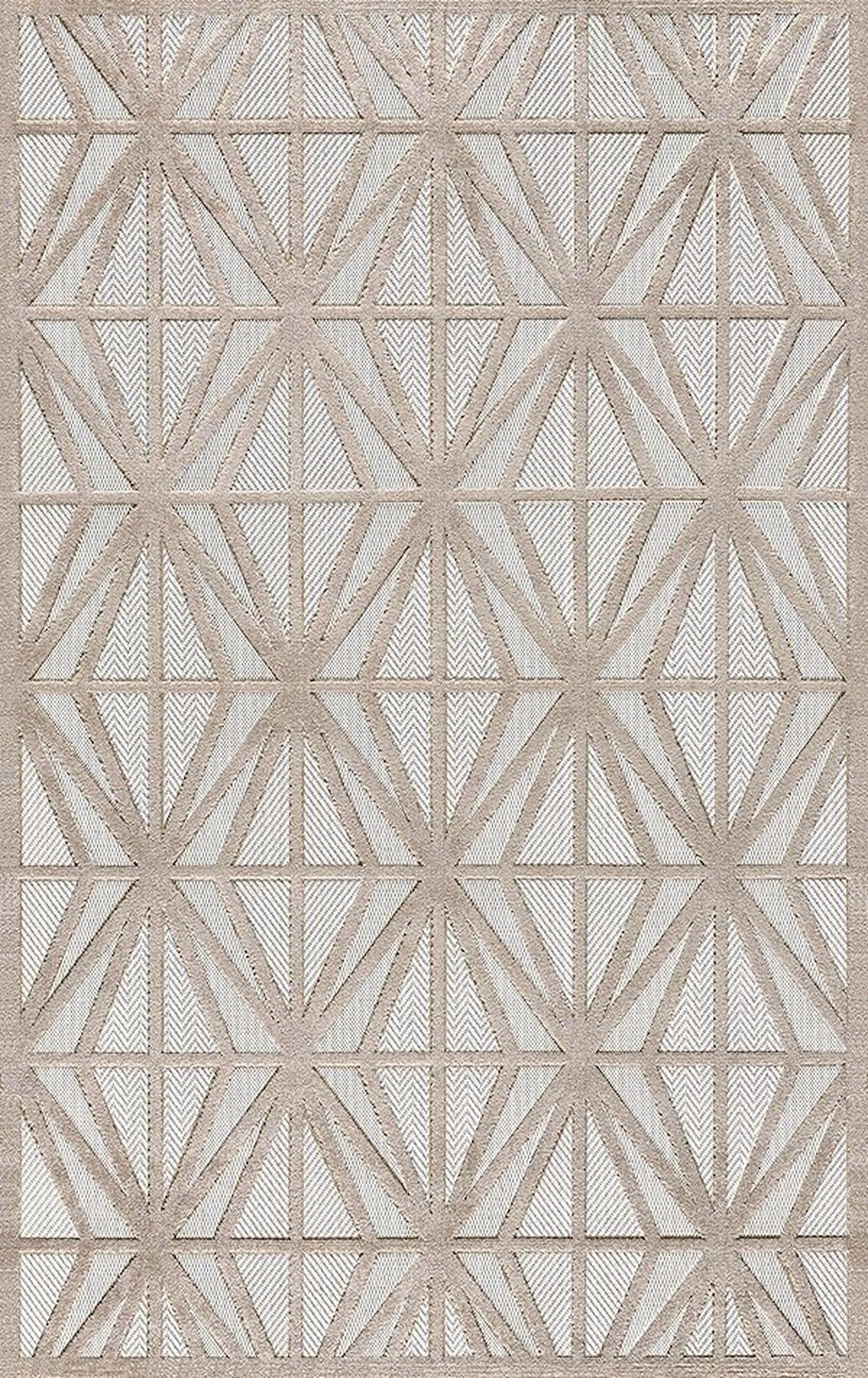 Merinos Launge 54096 Krem 7 mm Polyester Yıkanabilir İnce Dikdörtgen Makine Dokuma Salon Halısı 100x150 cm