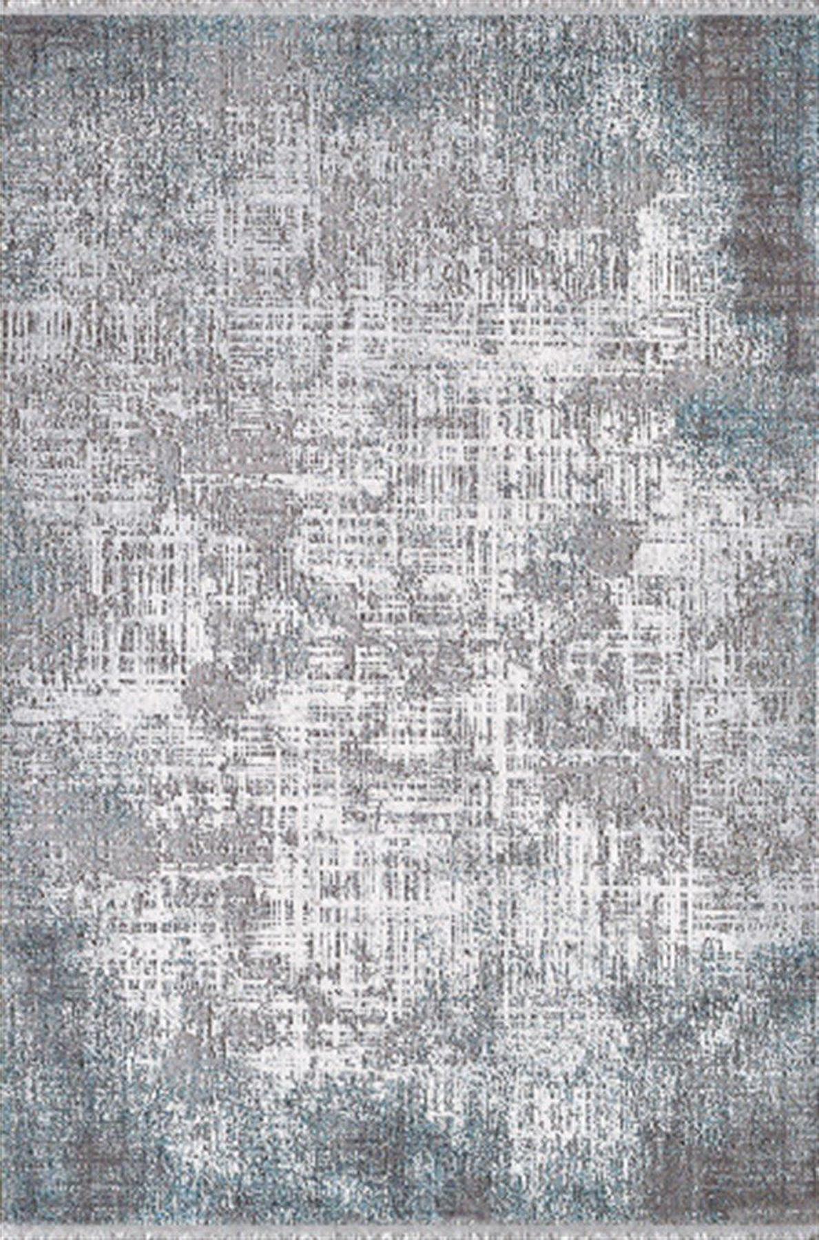 Atlas Halı Etna XQ03C Gri Akrilik Yıkanabilir İnce Kaymaz Jüt Taban Dikdörtgen Makine Dokuma Salon Halısı 100x300 cm