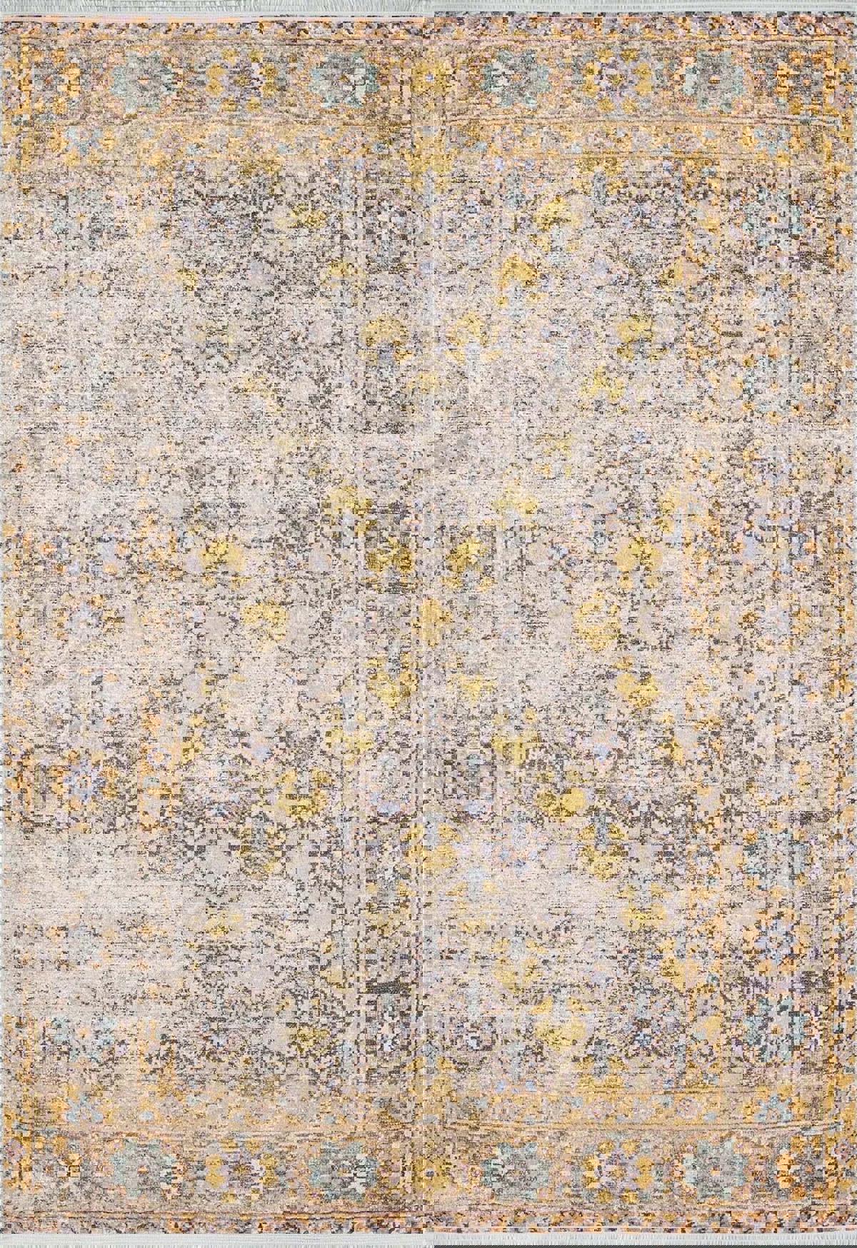 Halı Atölyesi HK191 Çok Renkli 5 mm Pamuk Yıkanabilir Kaymaz Taban Dikdörtgen Makine Dokuma Salon Halısı 100x200 cm