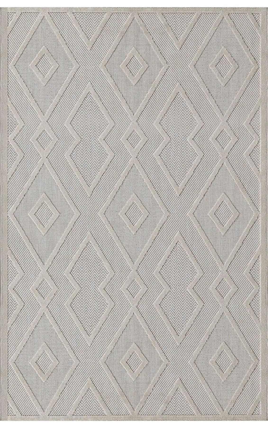 Padişah 54085 Krem 5 mm Polyester Yumuşak Yıkanabilir İnce Dikdörtgen Makine Dokuma Salon Halısı 160x230 cm