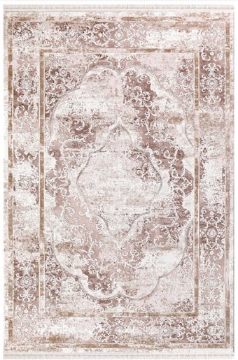 Dinarsu Arora 31889 Vizon 10 mm Akrilik Yıkanabilir Orta Kaymaz Dikdörtgen Makine Dokuma Salon Halısı 160x230 cm