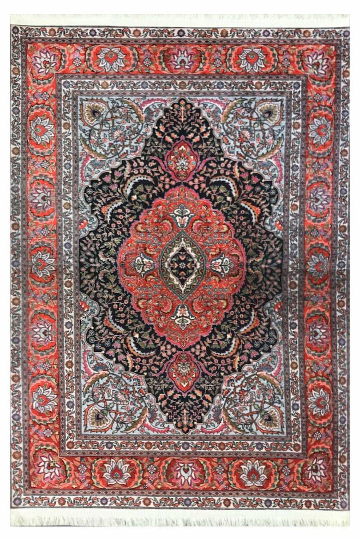 Prizma Home V6028 Çok Renkli Pamuk Toz Tutmaz Yıkanabilir Orta Dikdörtgen Makine Dokuma Oturma Odası-Salon Halısı 100x200 cm