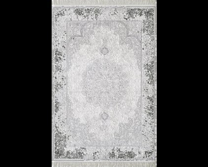 Royal Halı Mystic QM02D Gri 6 mm Akrilik Antibakteriyel Yıkanabilir Kalın Kaymaz Lateks Taban Dikdörtgen Makine Dokuma Salon Halısı 120x180 cm