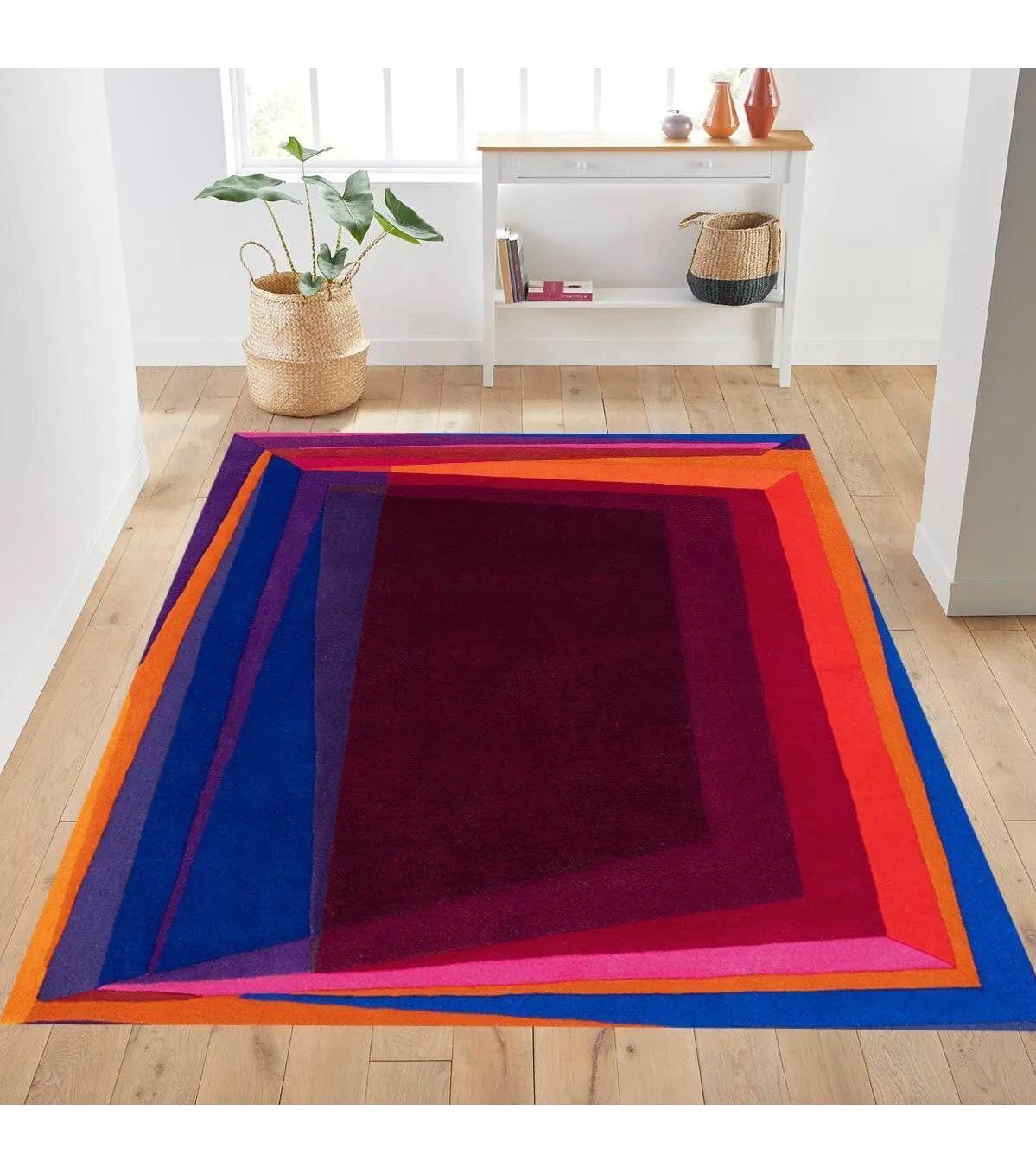 Rovigo Home RVG0220 Çok Renkli 8 mm Polyester Yıkanabilir Orta Kaymaz Dot Taban Dikdörtgen Makine Dokuma Salon Halısı 200x290 cm