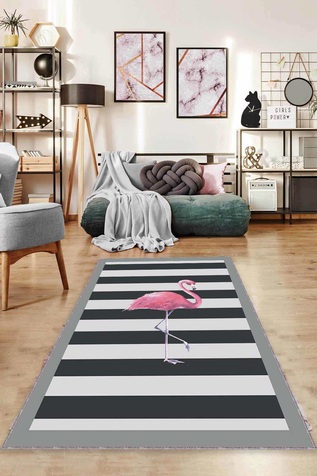 Viva Home TL10 Pembe 7 mm Mikropolyester Leke Tutmaz Yıkanabilir İnce Kaymaz Dot Taban Dikdörtgen Makine Dokuma Çocuk Odası Halısı 160x230 cm