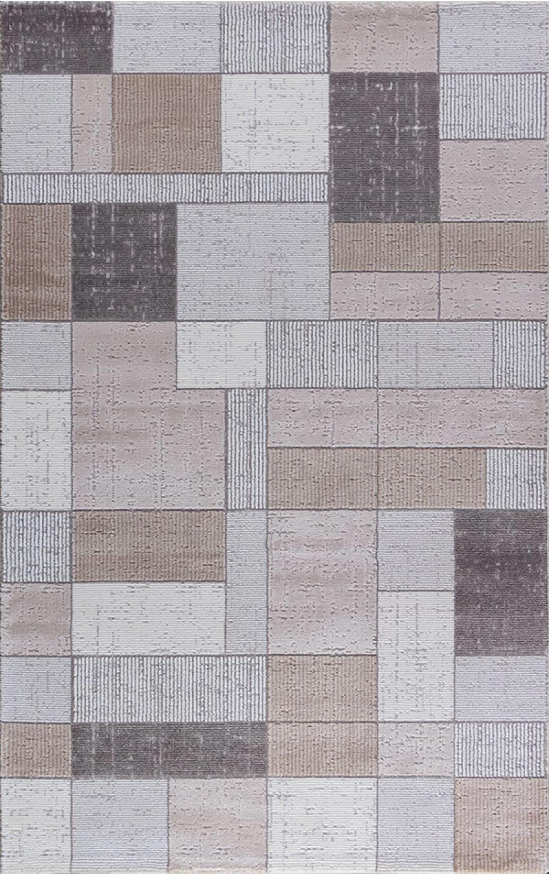 Padişah Şato 64957 Krem 6 mm Akrilik Yıkanabilir İnce Dikdörtgen Makine Dokuma Salon Halısı 160x230 cm