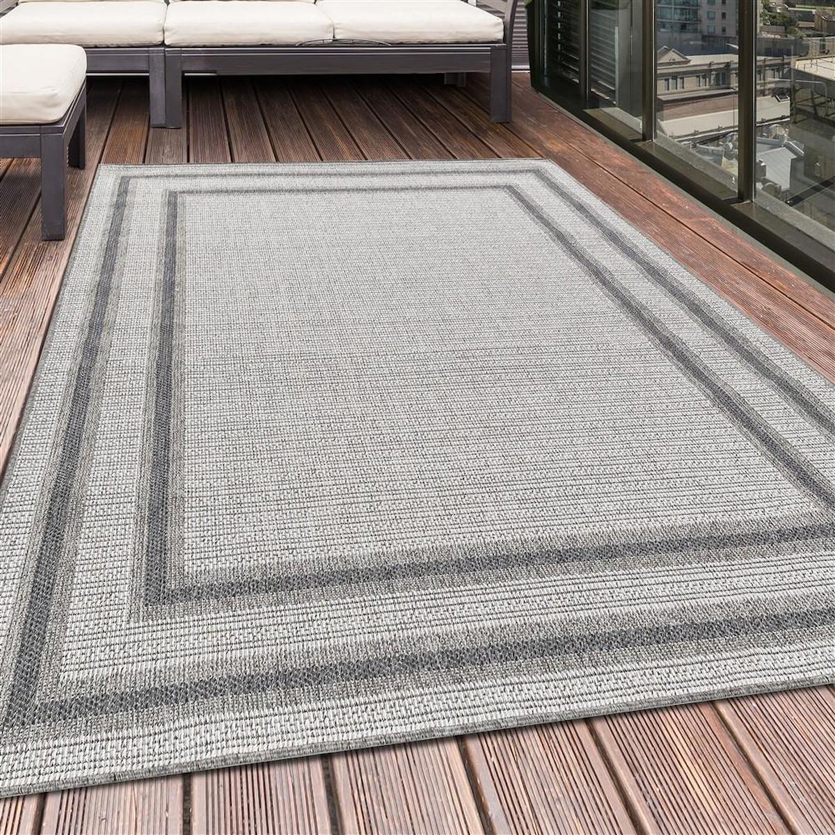 Red Halı Krem 4 mm Polipropilen Antibakteriyel Yıkanabilir İnce Jüt Taban Dikdörtgen Makine Dokuma Balkon-Teras Halısı 170x240 cm