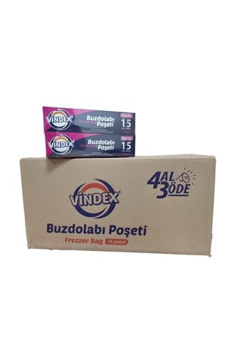 Vindex Büyük 30x45 Buz Dolabı Poşeti 4x15 Adet