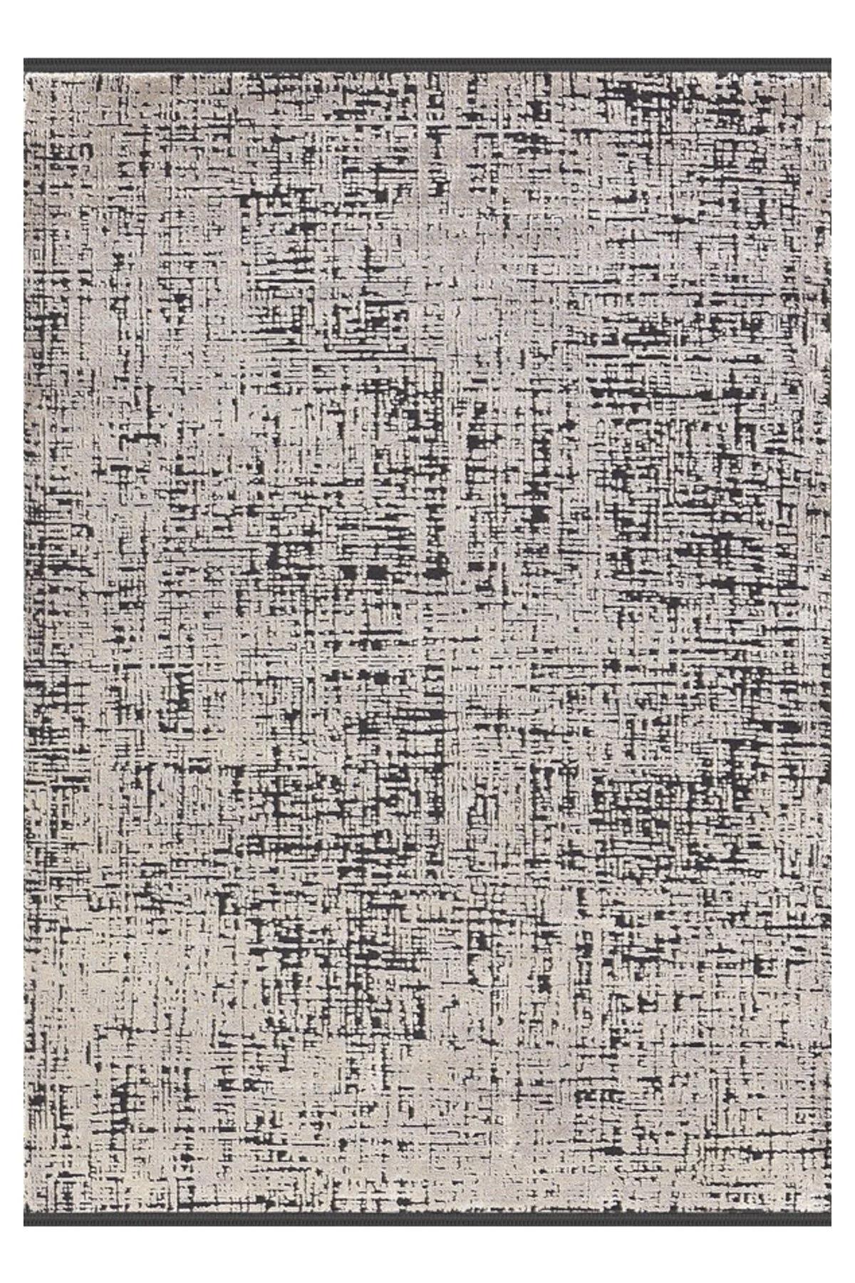 Merinos  Bamboo Lavi 34667 Krem 8 mm Bambu Toz tutmaz Yıkanabilir İnce Kaymaz Dikdörtgen Makine Dokuma Salon Halısı 120x160 cm