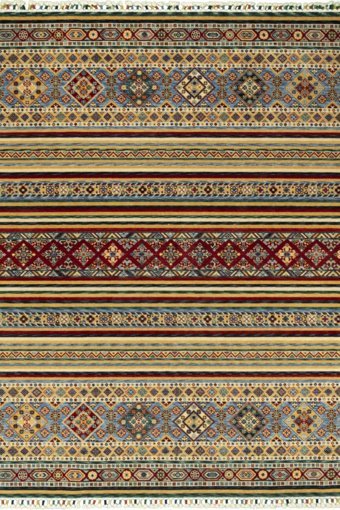 Tuğra Halı Beylerbeyi BB05 Çok Renkli 4 mm Yün Yıkanabilir İnce Dikdörtgen Makine Dokuma Salon Halısı 200x290 cm