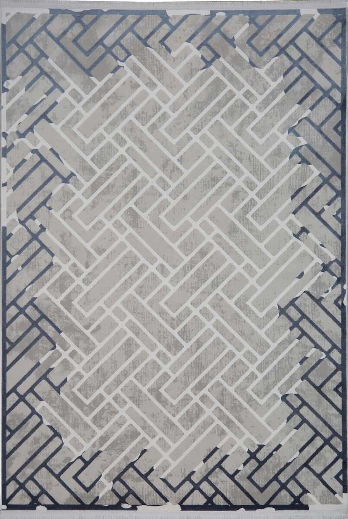 Festival Halı Vesta M8818A Krem 0.8 mm Akrilik Silinebilir Yıkanabilir Dikdörtgen Makine Dokuma Salon Halısı 100x150 cm