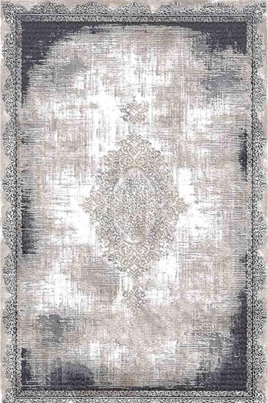 Kreasyon Halı Pandora 2727 Krem 5 mm Polyester Yıkanabilir Kalın Kaymaz Pamuk Taban Dikdörtgen Makine Dokuma Salon Halısı 140x200 cm