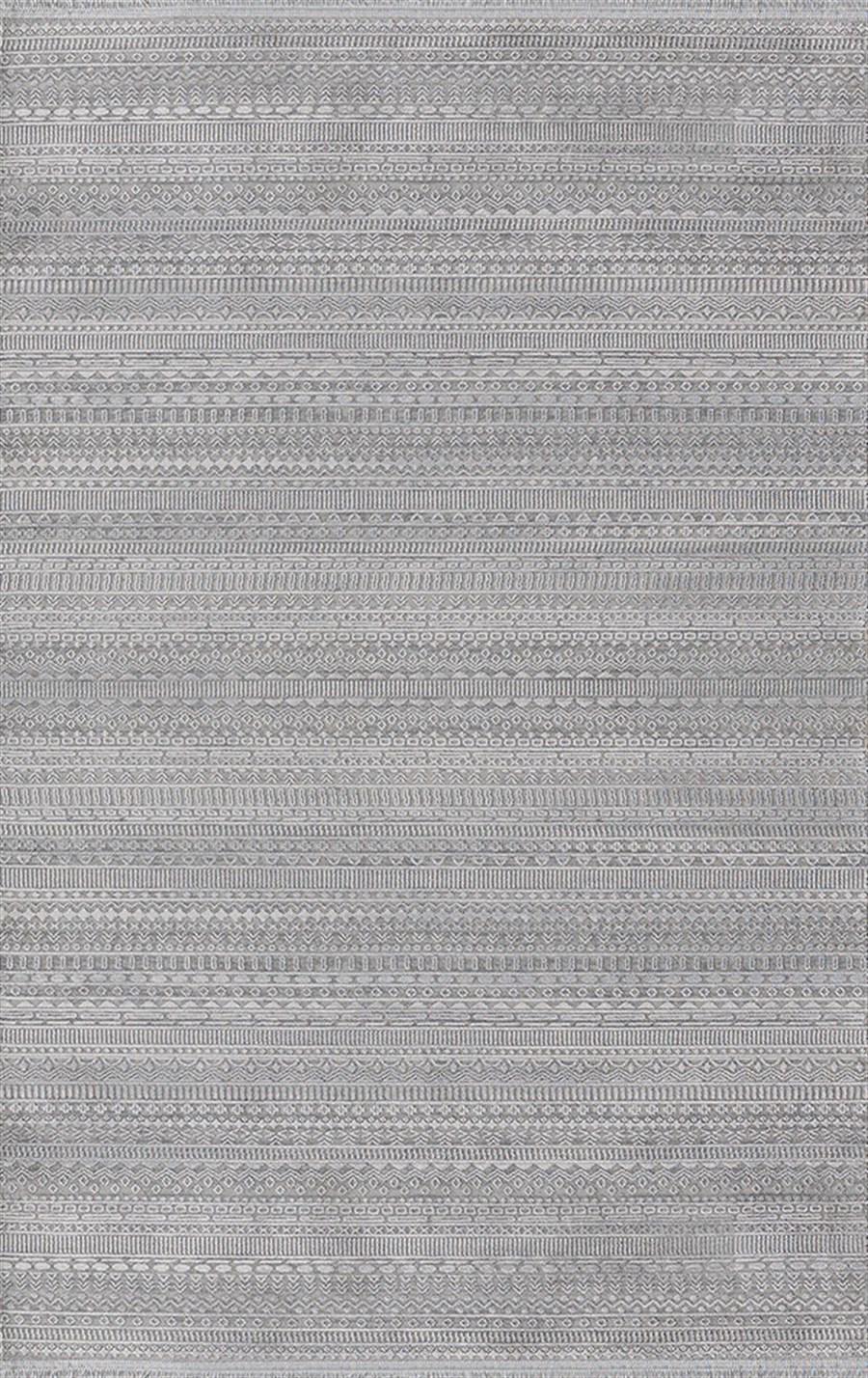 Merinos Etro 36152 Gri 5 mm Akrilik Yıkanabilir İnce Kaymaz Dikdörtgen Makine Dokuma Salon Halısı 120x180 cm