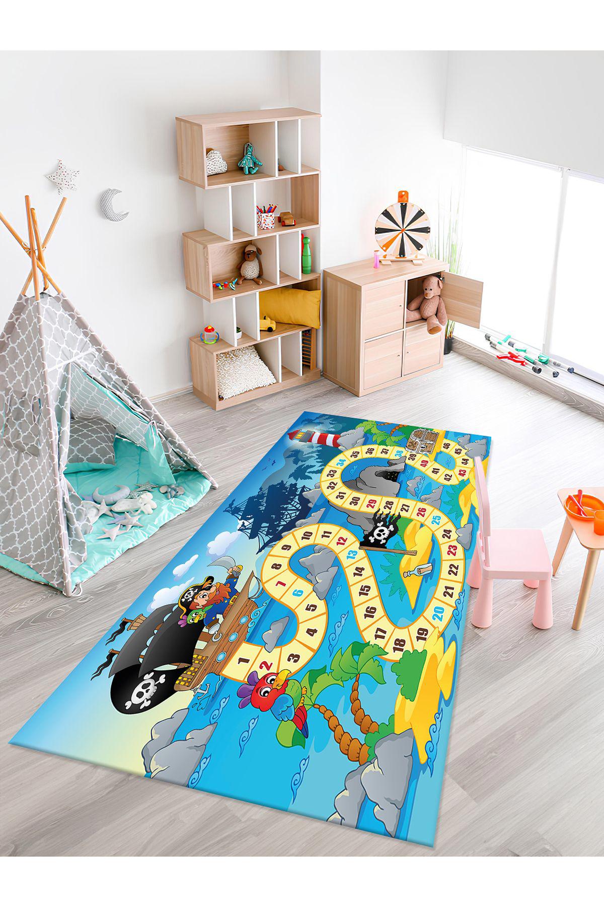 İnspira Krem 12 mm Polyester Yıkanabilir Kaymaz Taban Dikdörtgen Makine Dokuma Çocuk Odası Halısı 160x230 cm
