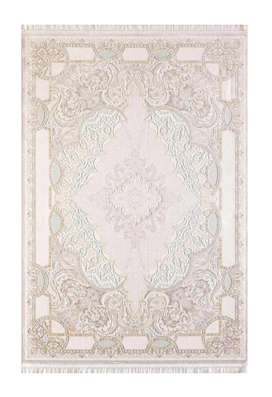 Atlas Halı Nim NM02F Krem-Vizon 12 mm Akrilik Yıkanabilir İnce Kaymaz Jüt Taban Dikdörtgen Makine Dokuma Salon Halısı 100x200 cm
