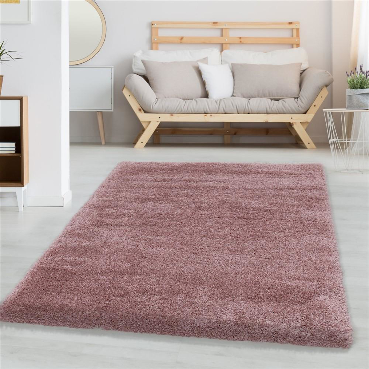 Carpettex Krem 30 mm Polipropilen Antibakteriyel Kalın Kaymaz Dikdörtgen Makine Dokuma Salon Halısı 120x180 cm
