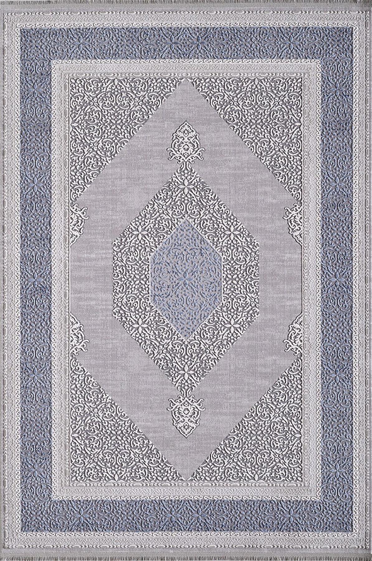 Artemis Halı Dior 09147A Gri-Mavi 0.8 mm Akrilik Yıkanabilir İnce Kaymaz Jüt Taban Dikdörtgen Makine Dokuma Salon Halısı 100x200 cm