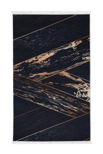 Dijidekor Siyah 7 mm Polipropilen Yıkanabilir Orta Kaymaz Dot Taban Dikdörtgen Makine Dokuma Antre Halısı 180x180 cm